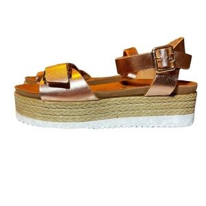 Envie Platform Woven Straw Wedge Sandals